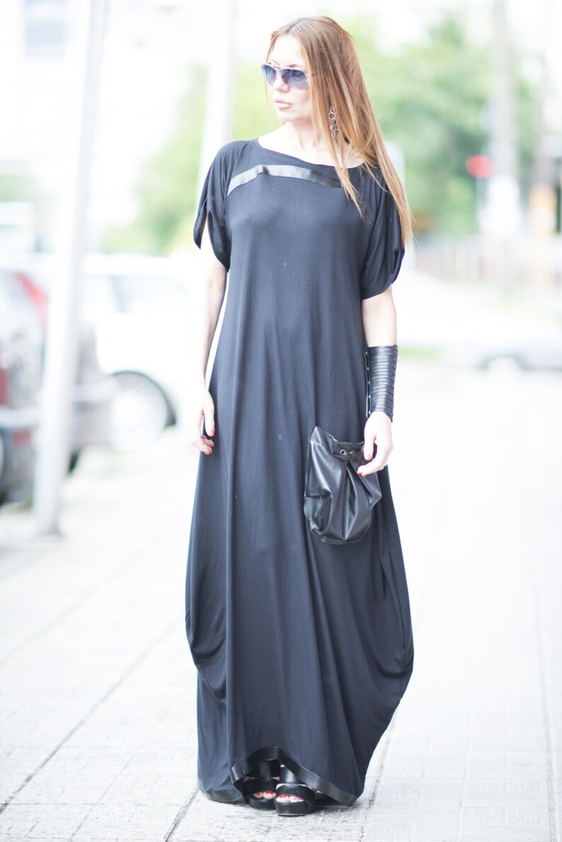 long black cotton maxi dress