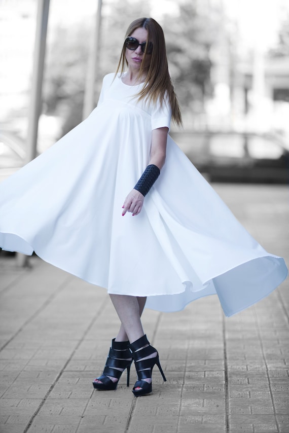 white aline dress