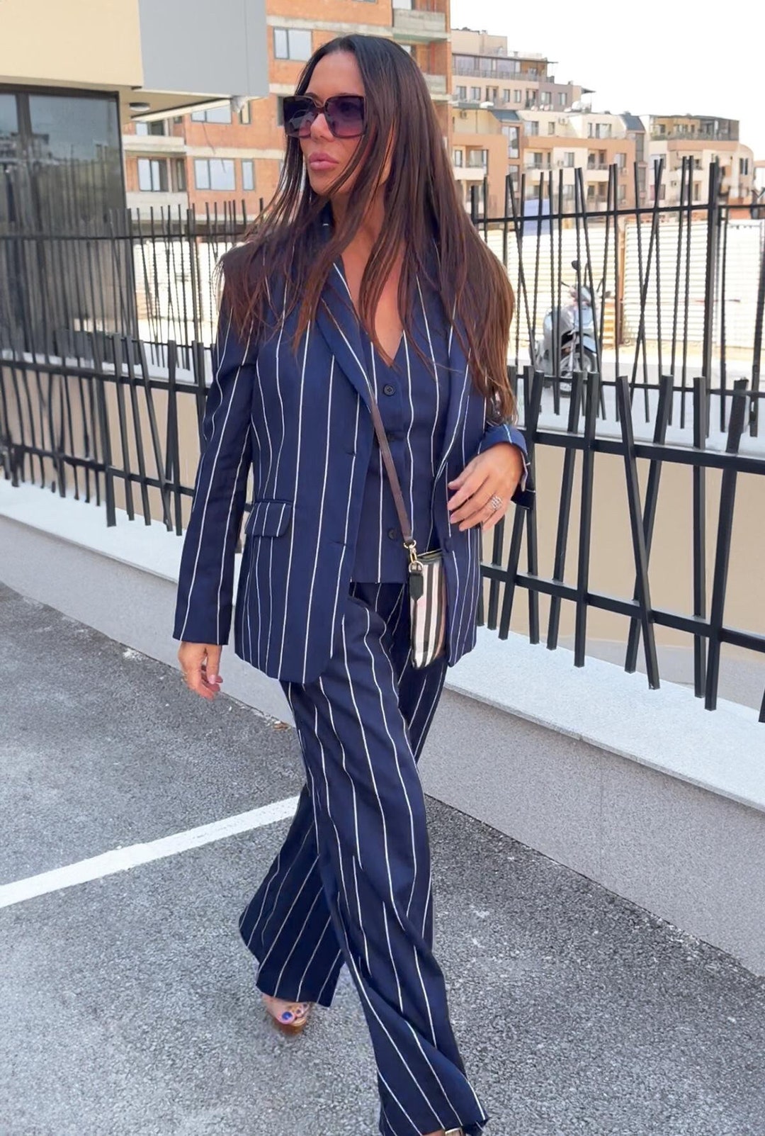 Floerns Completo 2 Pezzi Donna - Top Tubino A Righe E Pantaloni A Gamba Larga