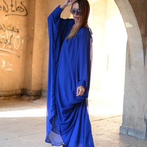 Boho Chiffon Maxi Kaftanklänning, Plus Size Oversize Sommarklänning bild 2