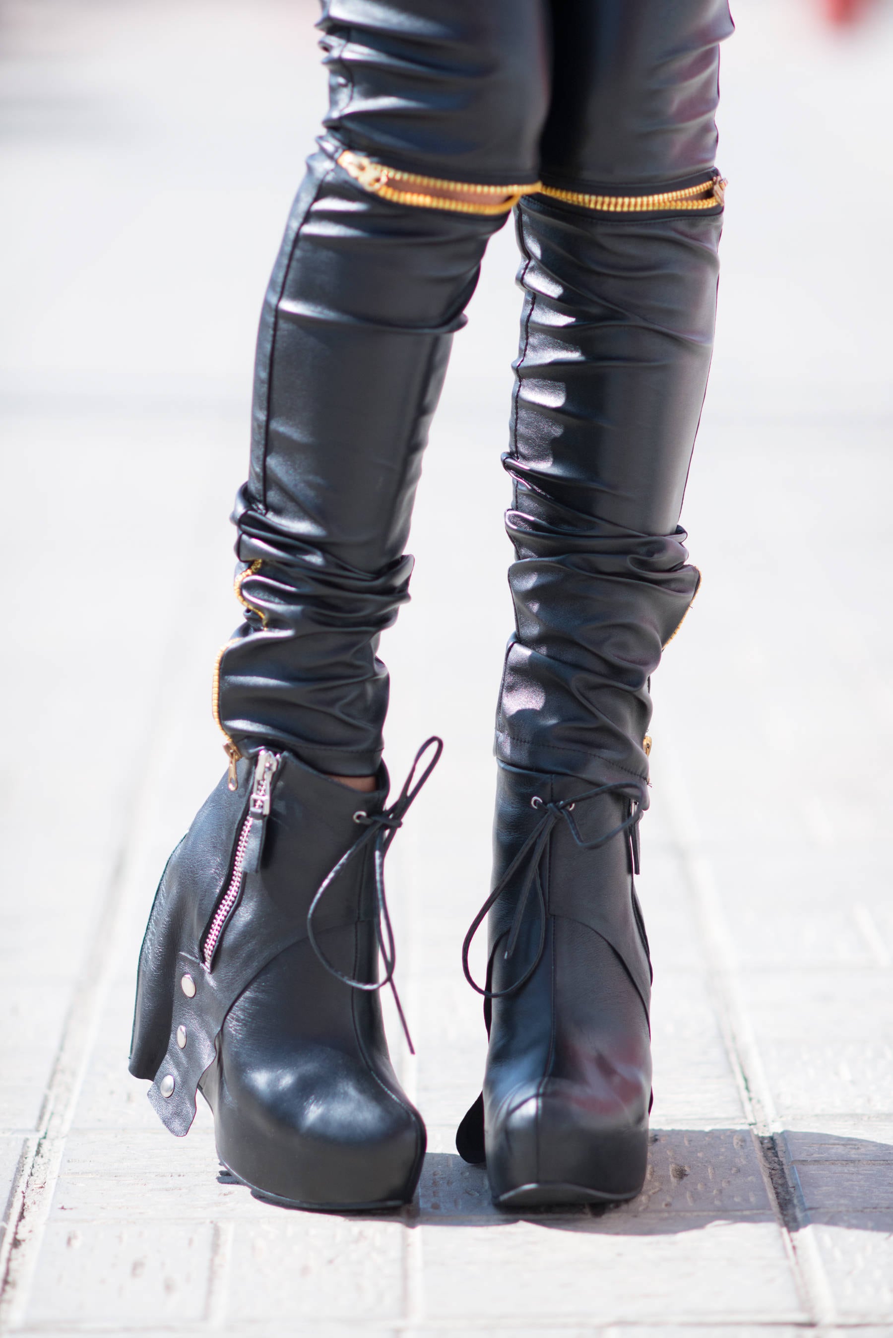 womens black leather wedges