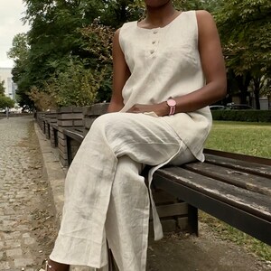 Linen Tie-Top and Pants Set-Up