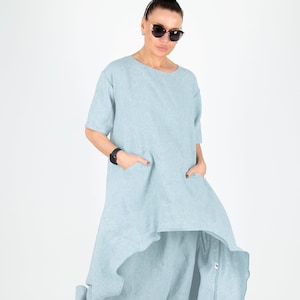 Loose Harem Pants Set, Women Two Piece Outfit, Two Piece Linen Set, Summer Co-Ord Set LAUREN SE0415LE image 6