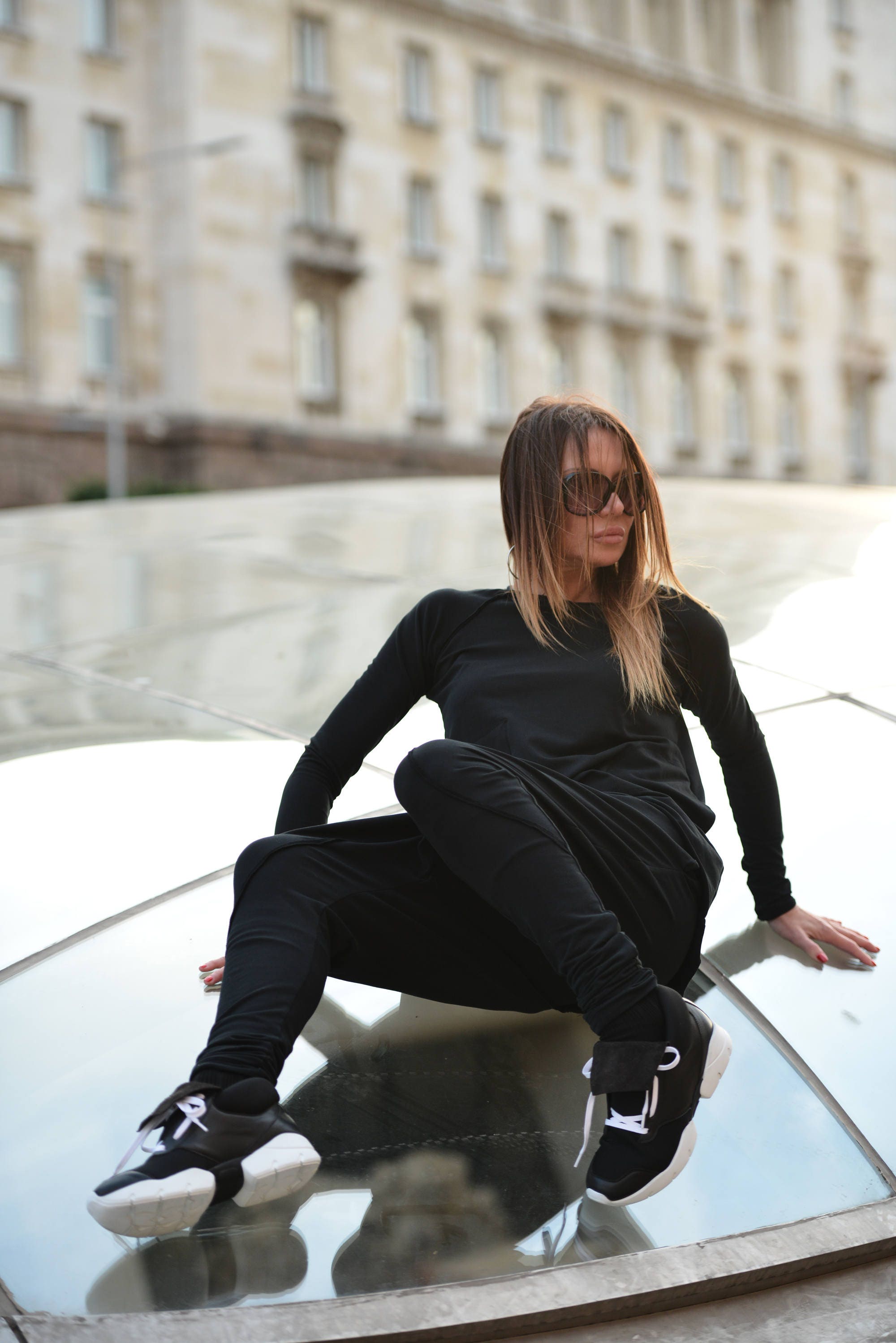 Black Leather Sneakers/woman Shoes/women Sneakers/womens