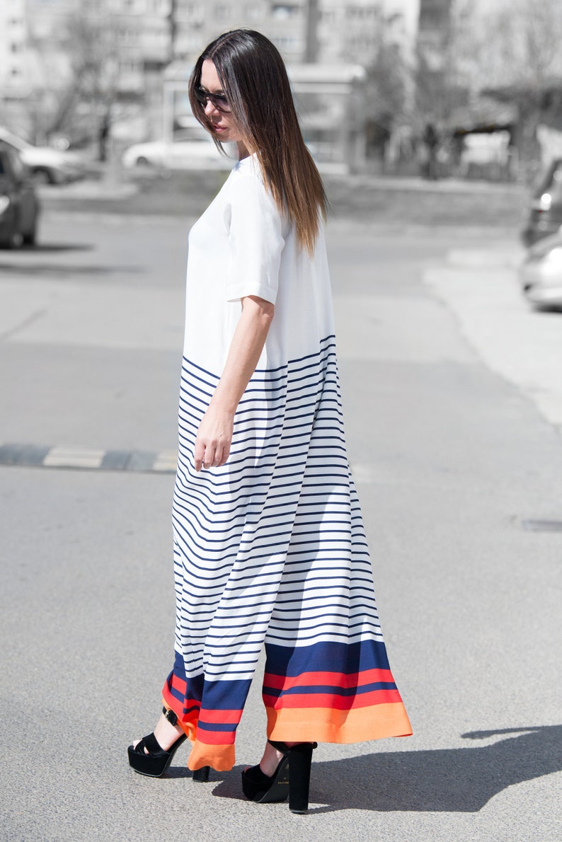 Women Maxi Cotton Jumpsuit / Plus Size Short Sleeve Jumpsuit Etsy