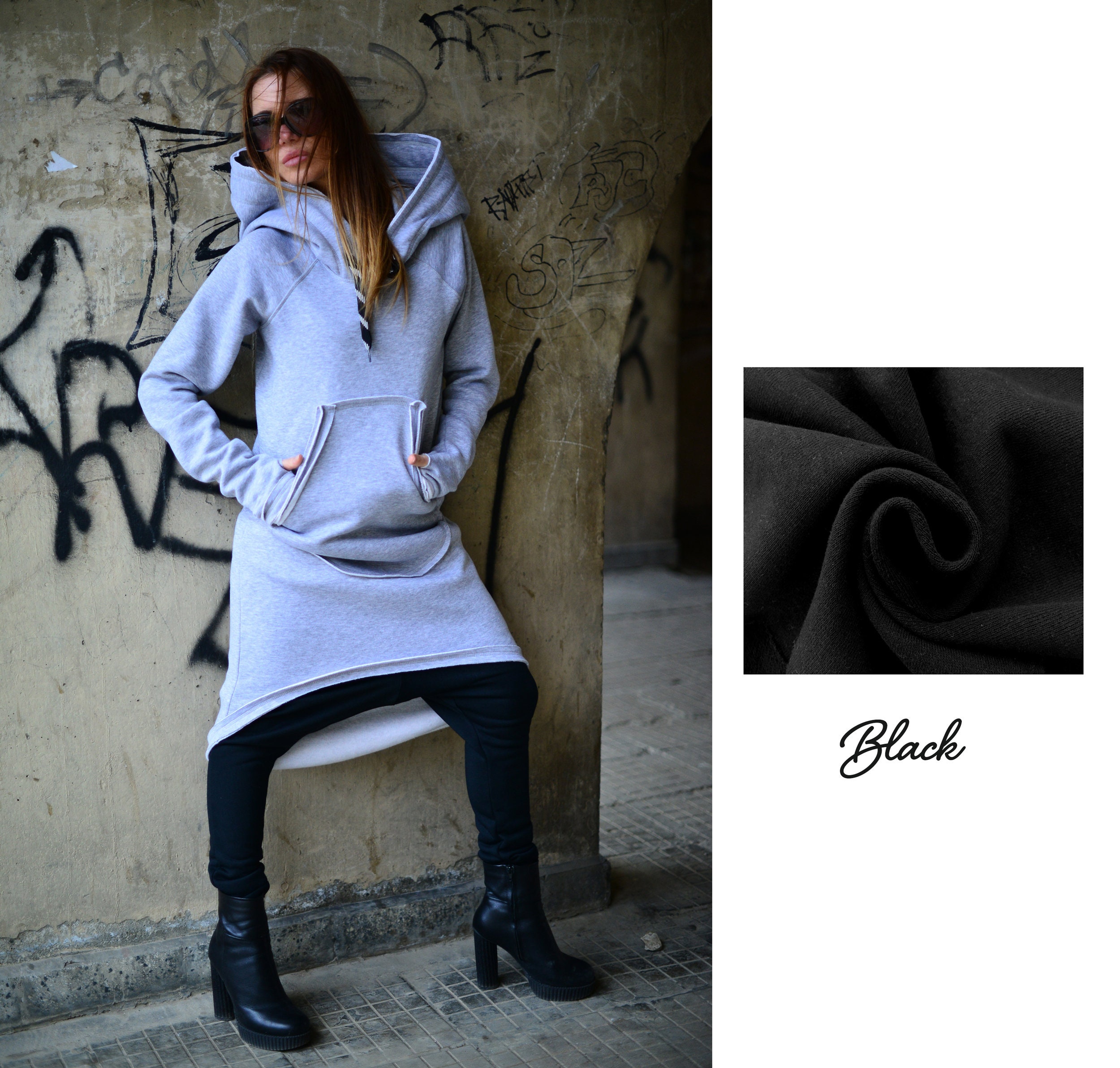 Hooded Dress Winter Dress Plus Size Clothing Hoodie Dress