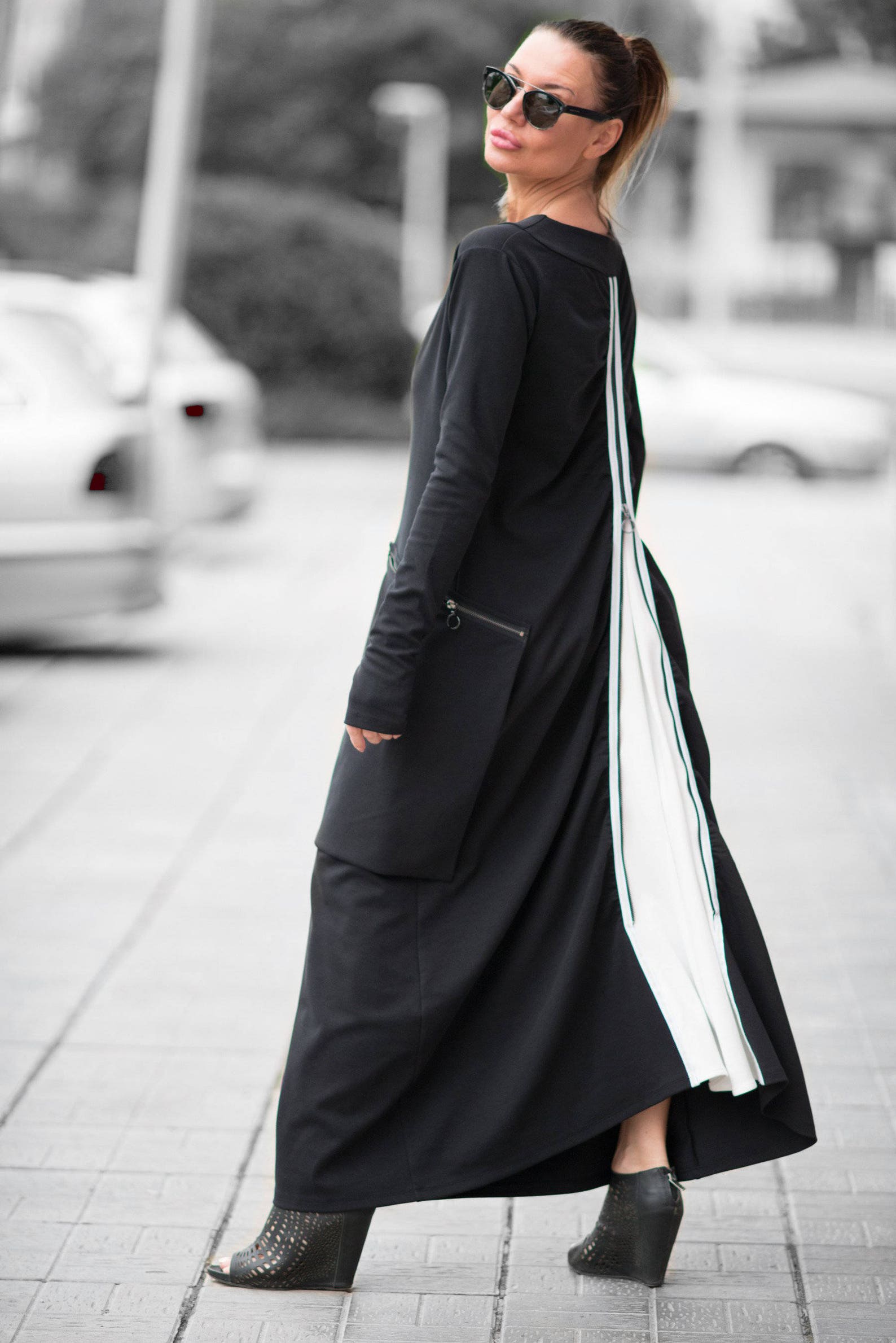 Long Kaftan Dress Winter Black Dress Plus Size Clothing - Etsy