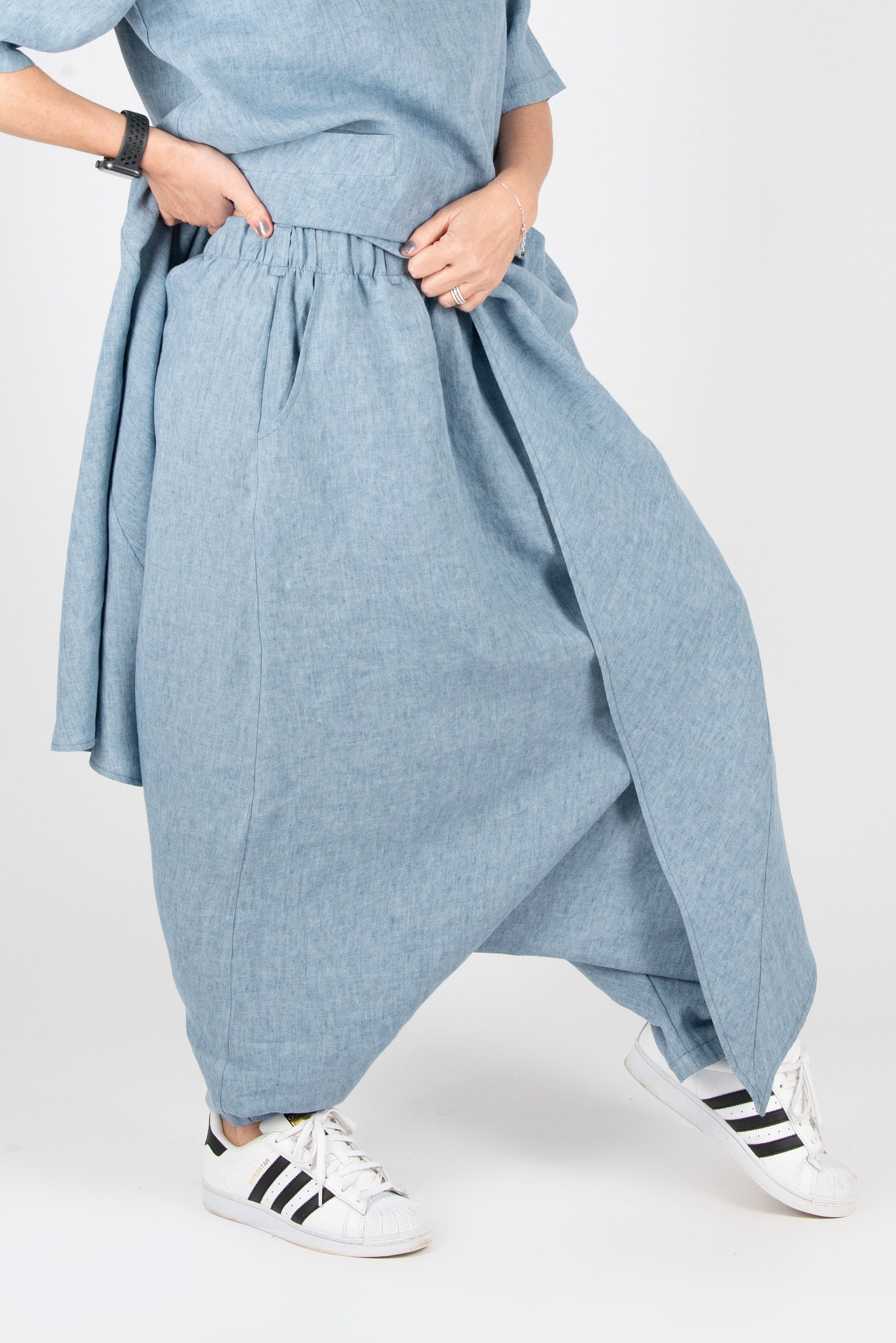 long skirt with ethnic top