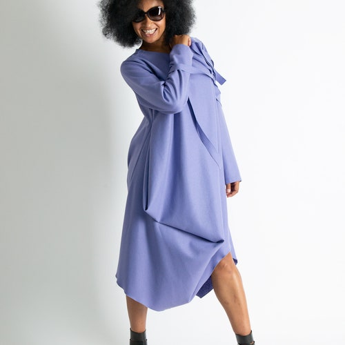 Autumn Woman Cashmere Dress, shops Asymmetrical Loose Dress, Oversize Casual Tunic, Daywear Dress HOLLY - DR0090CA