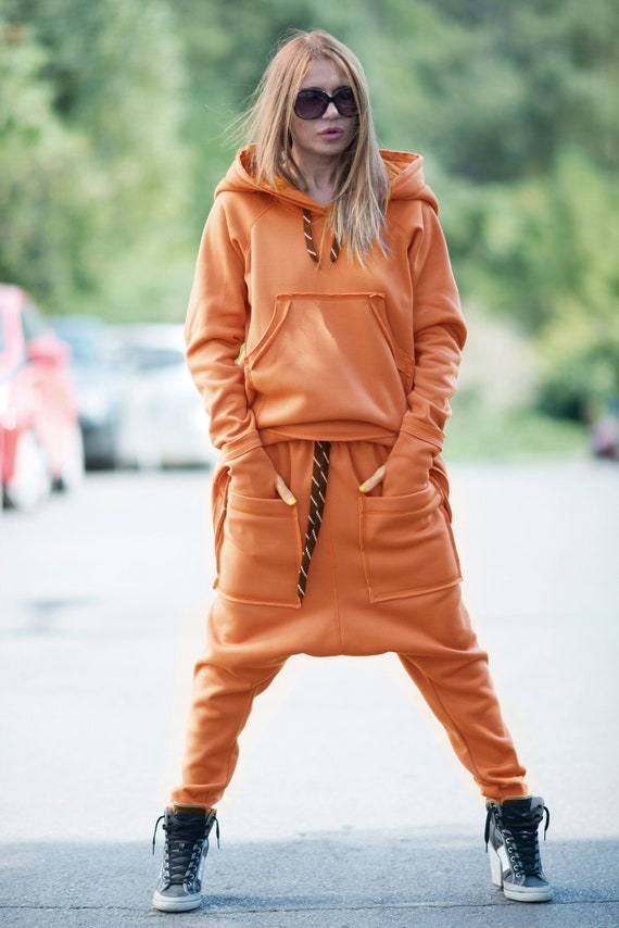 Sweatshirt and Harem Pants Set Hooded Sweatshirt Tracksuit Set