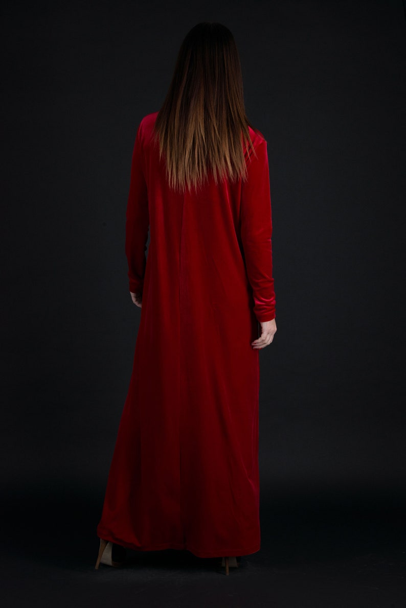 Maxi Dress Plus Size Clothing Cocktail Dress Red Dress Kaftan DR0291VE Evening Dress Velvet Dress Formal Dress Turtleneck Dress