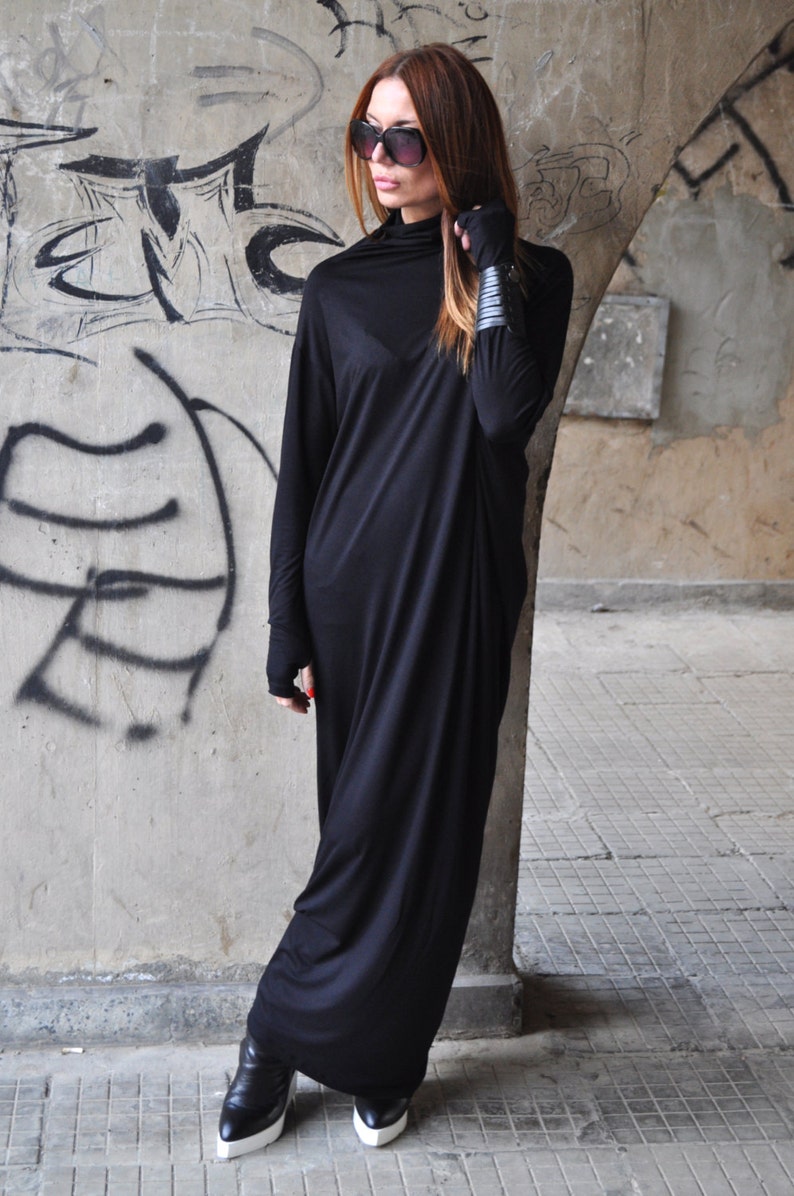 Daywear Black Maxi/Extravagant Long Dress/Daywear Dress/Maxi | Etsy