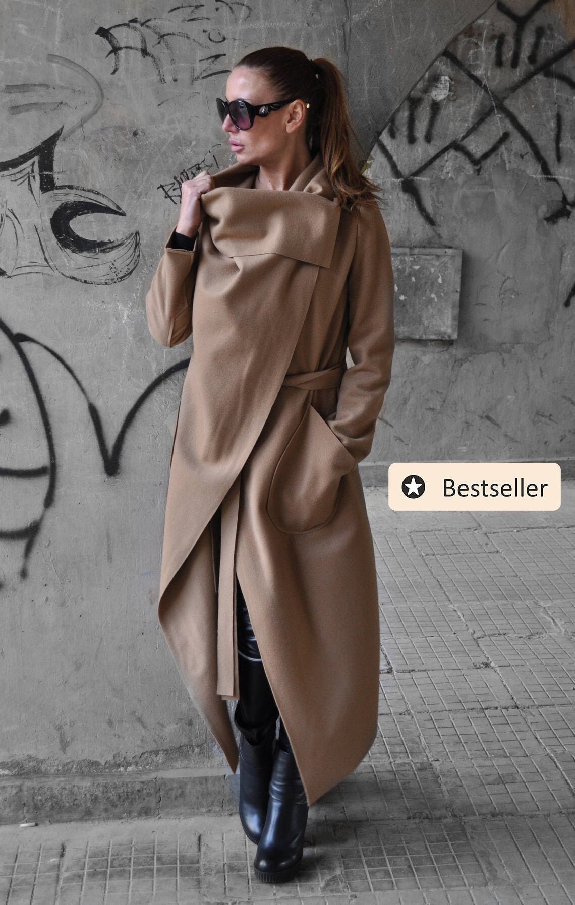 camel long coat