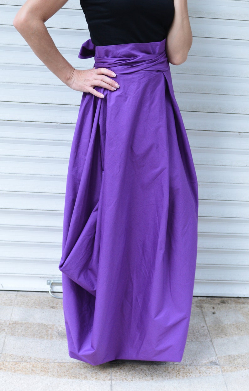 Cotton Skirt/high Waist Purple Skirt/long Purple Skirt/maxi | Etsy