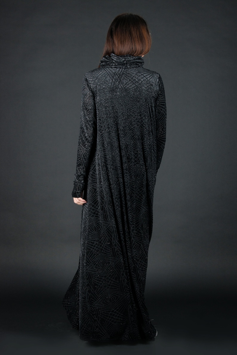 black velvet turtleneck dress