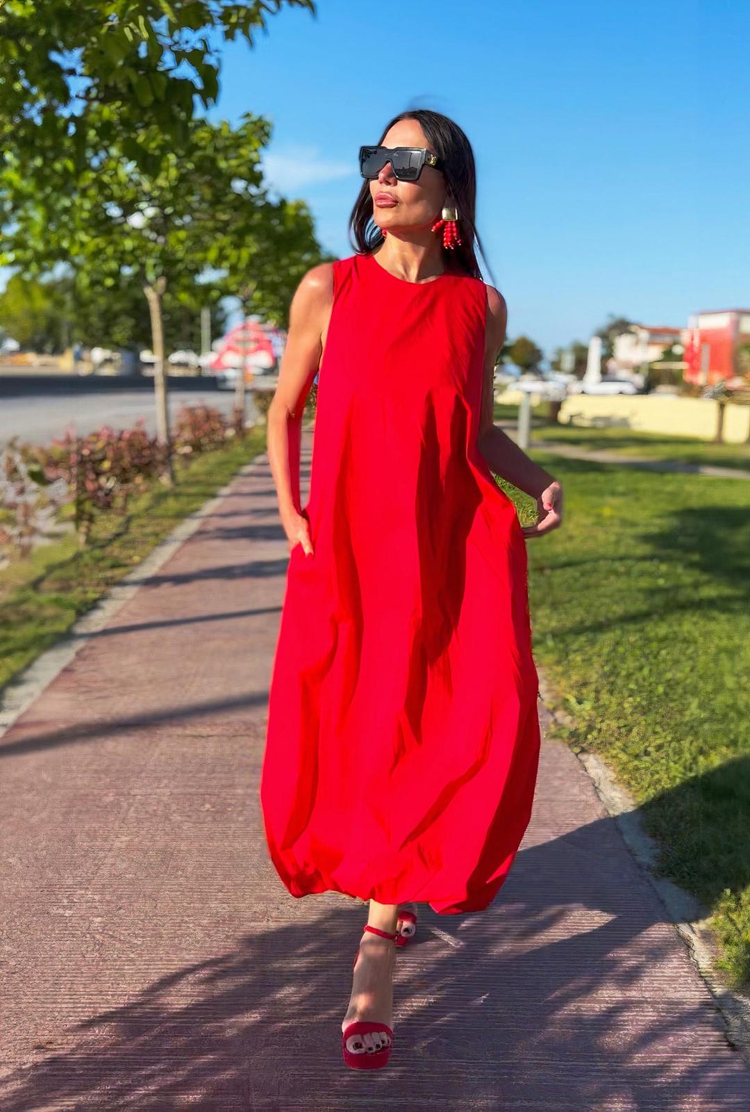 caftan dress for women Hale Bob Women's Aileen Silk - Pink races dress Size:7 REG Ruffle Strap A-line Dress What does free sized