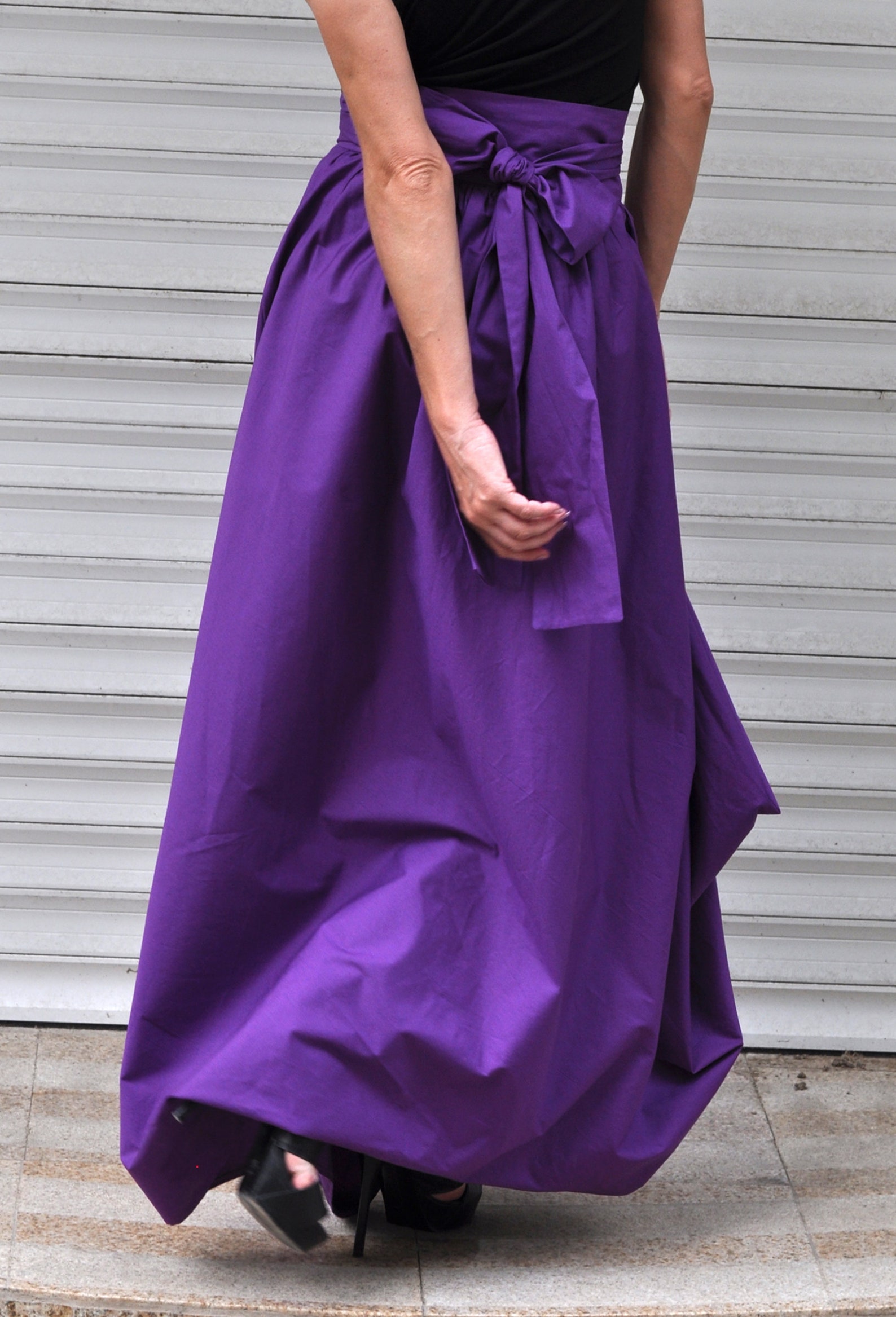 Cotton Skirt/high Waist Purple Skirt/long Purple Skirt/maxi Etsy