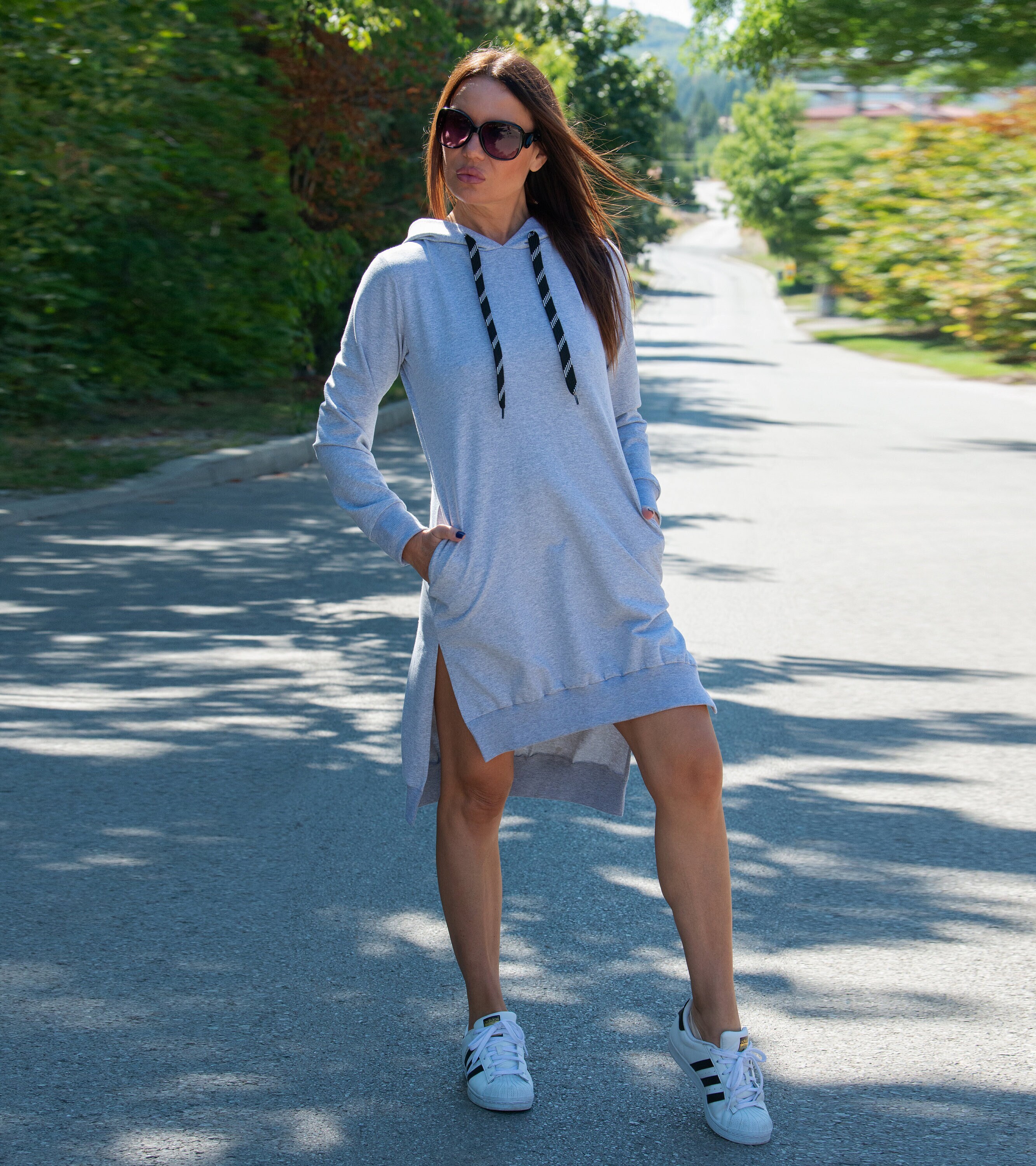Short Casual Dress Spring Summer Dress Woman Sweatshirt - Etsy Singapore
