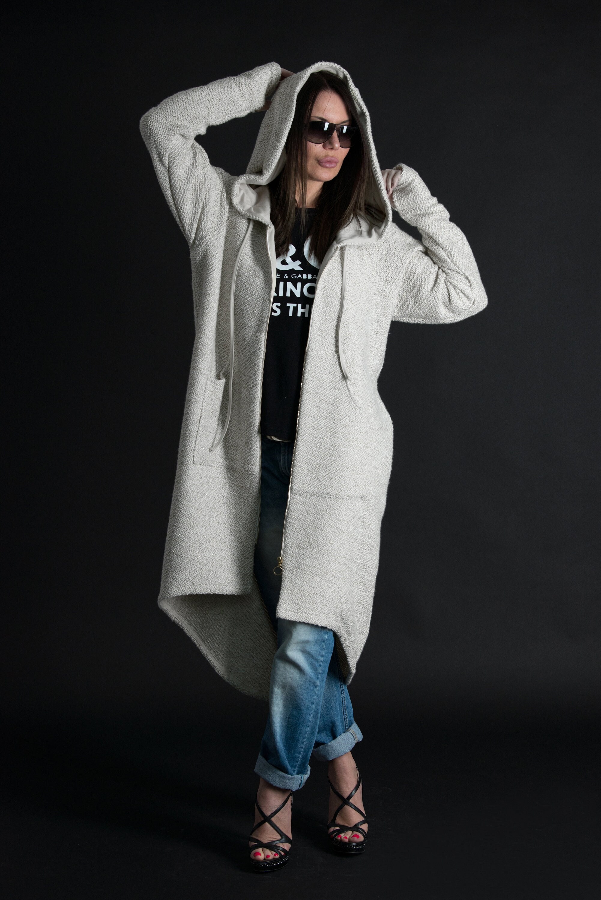 Oversized Cardigan With Hood Women Hoodie Long Sweatshirt - Etsy