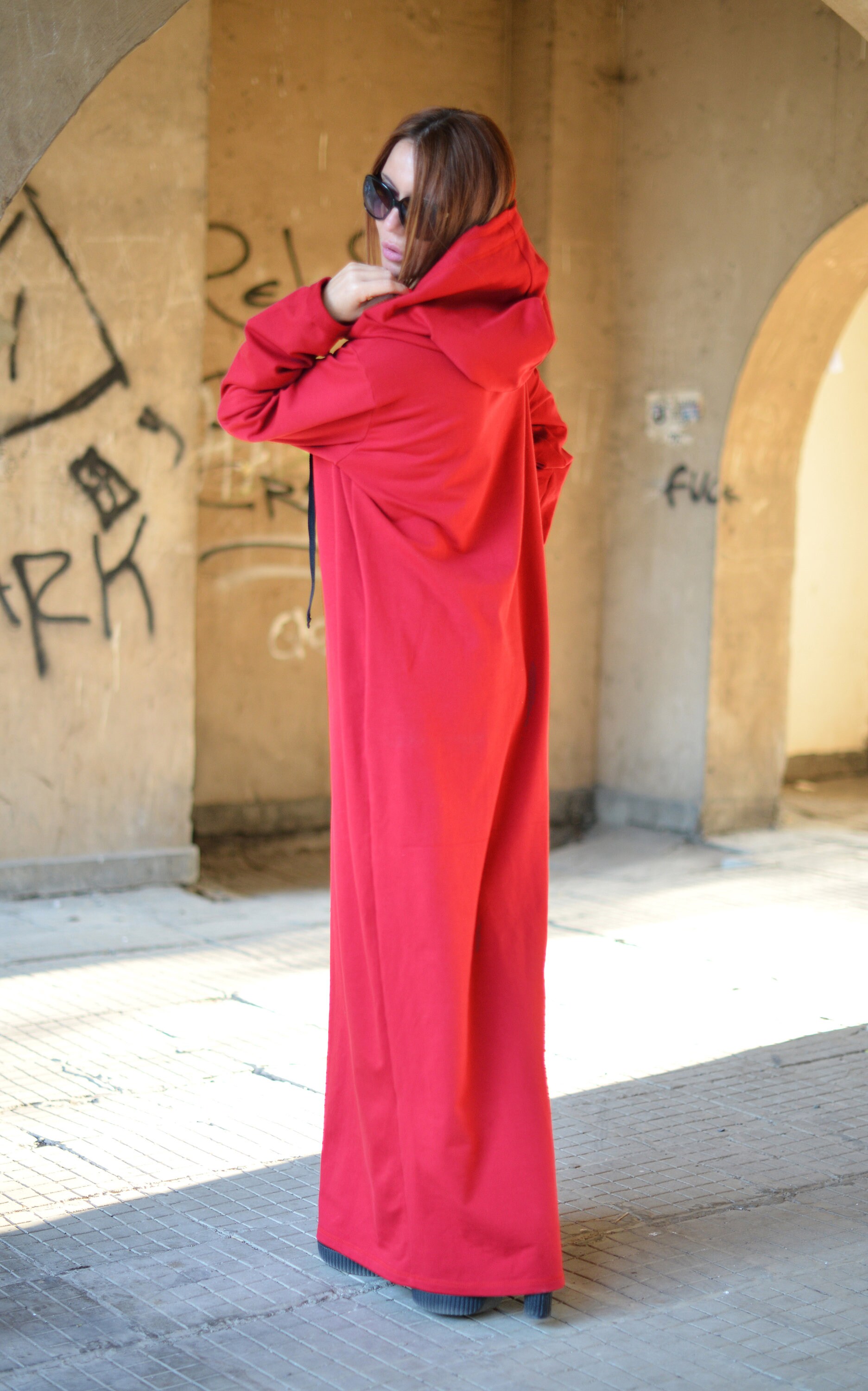 ワンピース Rest & Recreation HOOD MAXI DRESS 5BNY488 Hooded Maxi Dress, Winter Hoodie Dress, Oversized Women