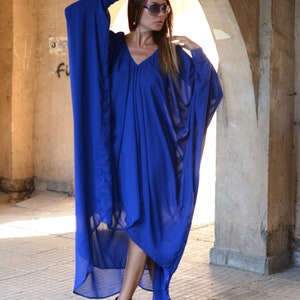 Boho Chiffon Maxi Kaftanklänning, Plus Size Oversize Sommarklänning bild 5