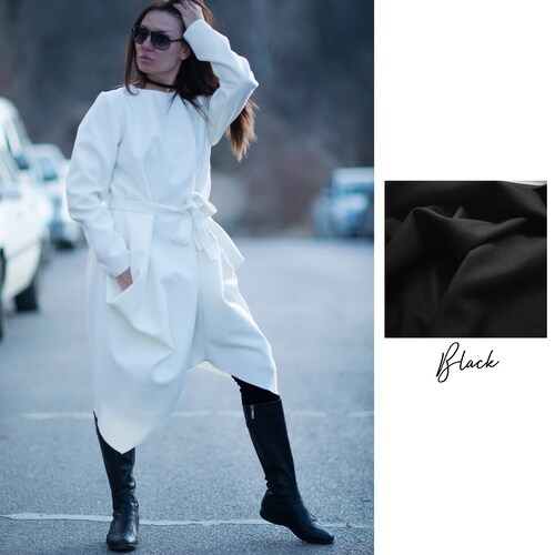 Winter Dress, Off White Dress Women, Plus Size Clothing, Asymmetric shops Dress, Long Dress, Boho Maxi Dress, Long Sleeve Dress HOLLY - DR0090CA