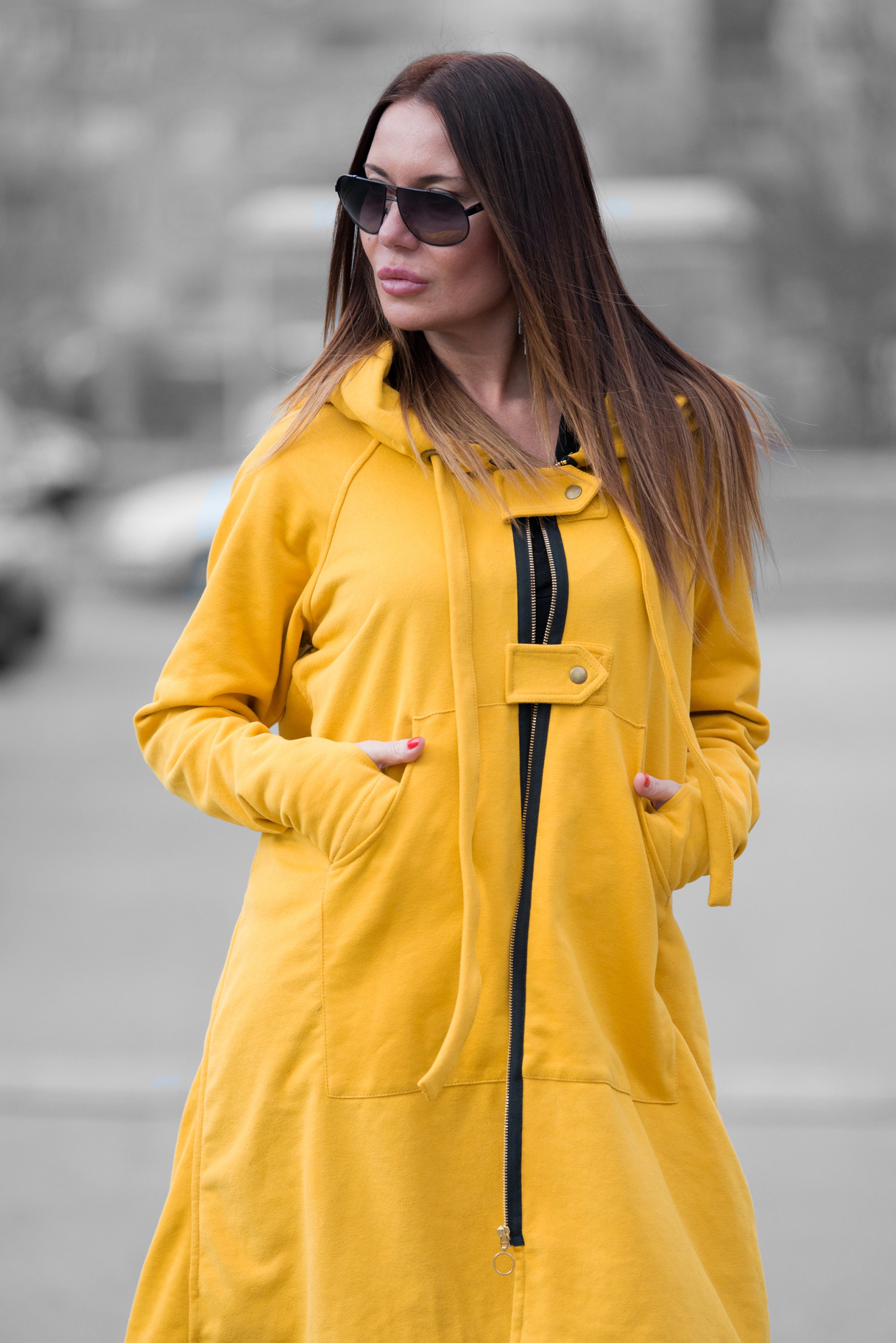 Hooded Terry Cotton Maxi Cardigan, Long Oversized Fall Coat - Etsy