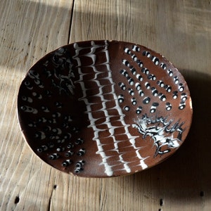 Cornish Studio Pottery Slab Dish with Slip Decoration image 1