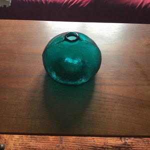 Large Vintage Sea Green Art Glass Vase