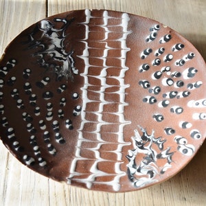 Cornish Studio Pottery Slab Dish with Slip Decoration image 2