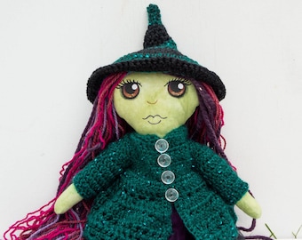 The Emerald Witch handmade cloth doll