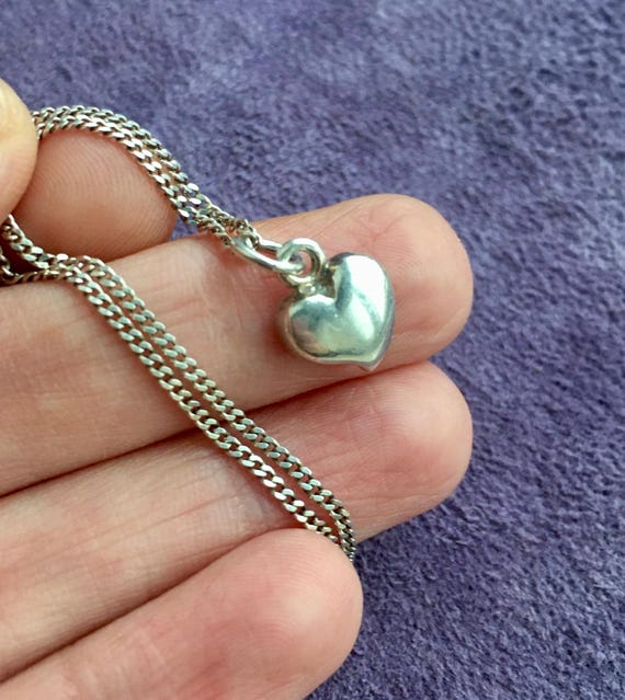 Vintage Silver 925 Thin Curb Link Necklace 40cm & Small Sweet 