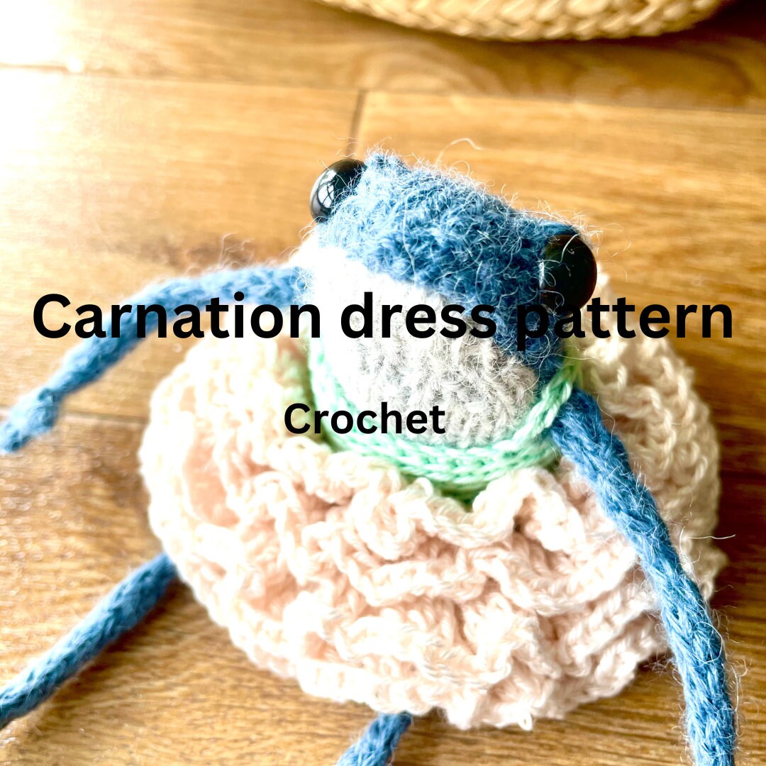 PATTERN Froggy's Carnation Dress Pattern PDF, Amigurumi Frog, Handknit ...