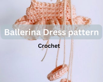 Crochet Ballerina Dress Pattern for Knitted Froggy (PDF Download) - Fits 13-15cm