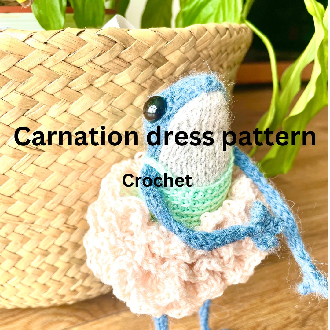 PATTERN Froggy's Carnation Dress Pattern PDF, Amigurumi Frog, Handknit ...