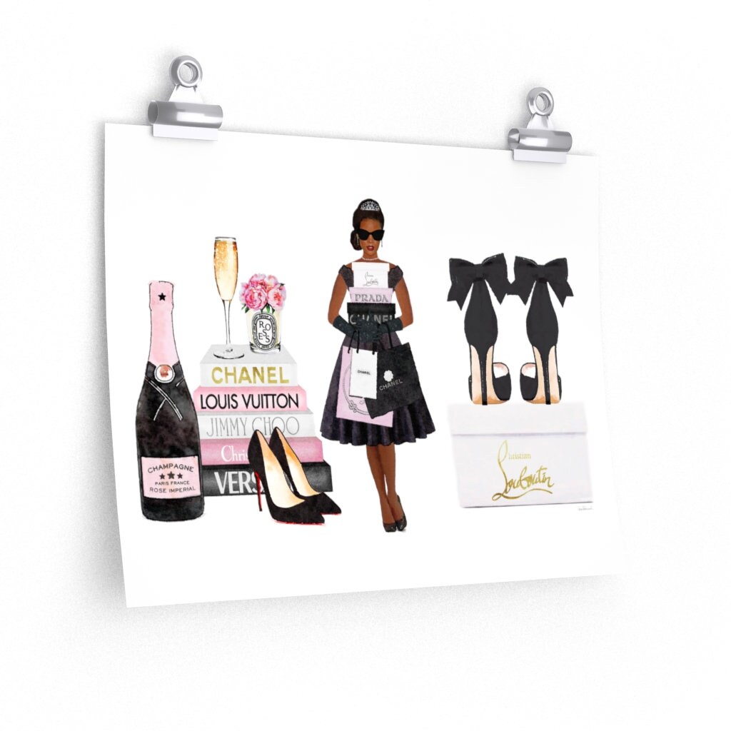 Impresión de moda conjunto rubor rosa negro Moda | Etsy