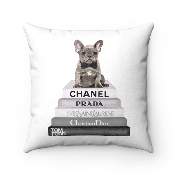 Frenchie French bulldog Grey Blue Bulldog pillow | Etsy