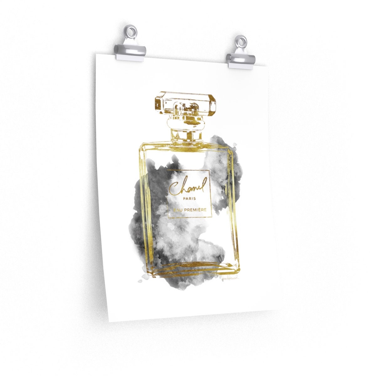 Grey Gold Perfume Bottle Fashion illustration sketch | Etsy