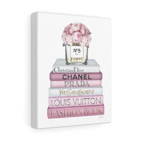 Canvas Blush wall art Blush pink fashion books Peonies | Etsy