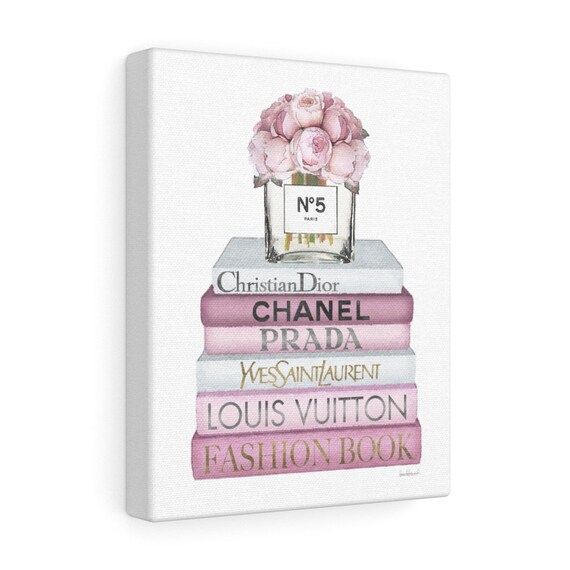 Canvas Blush Wall Art Blush Pink Fashion Books Peonies Etsy