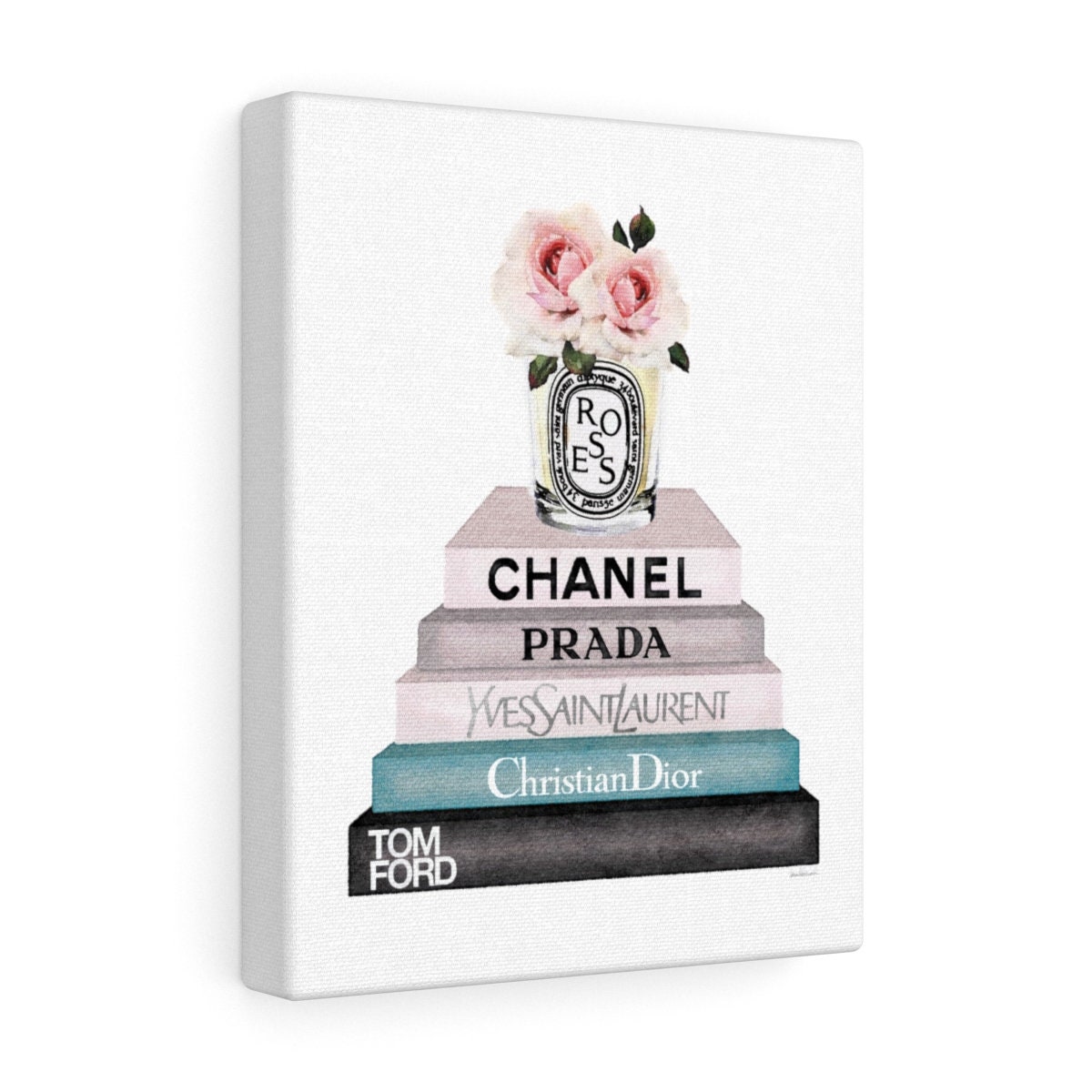 Candle Rose Grey Blush Teal Book Books Fashion books | Etsy