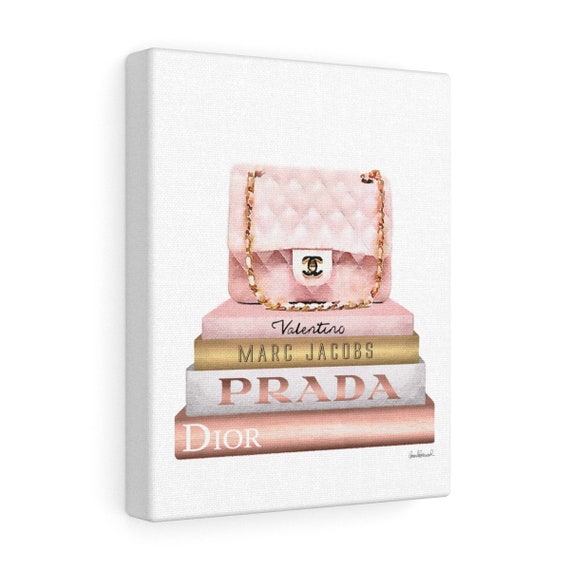 Canvas Pink And Gold Blush Pink Gold Fashion Wall Art Etsy