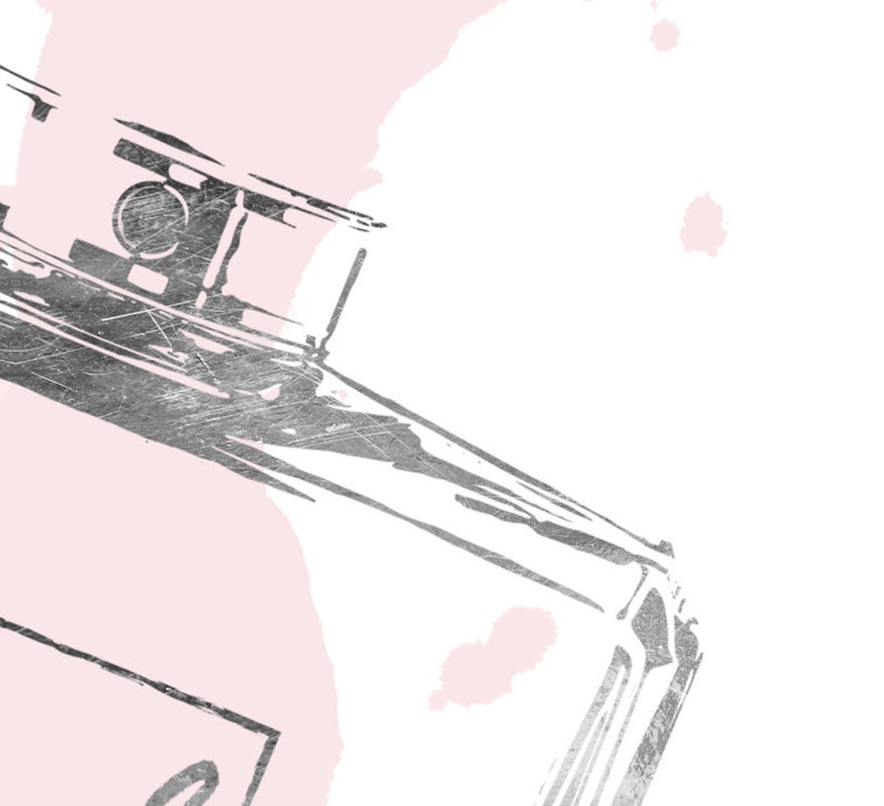 Canvas Silver blush pink perfume bottle wall art Fashion Etsy