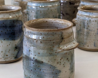Oxide brushed coffee jar cups | Wheel thrown tea or coffee cup | Handmade in Barcelona
