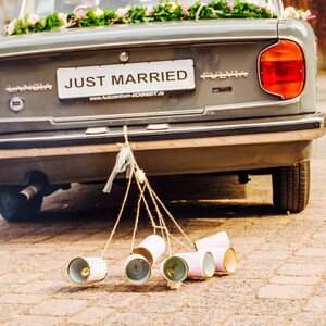 individual WeddingCans with PomPom image 2