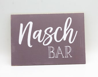 Barschild Naschbar zur Hochzeit aus Holz groß