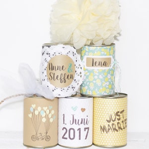 individual WeddingCans with PomPom image 3