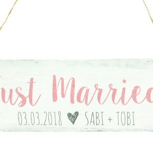 Cartello in legno Just Married personalizzato - diverse dimensioni