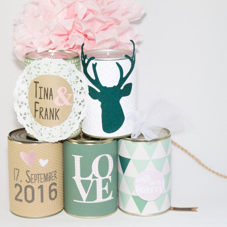 individual WeddingCans with PomPom image 5