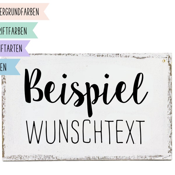 Wunschtext Schild aus Holz